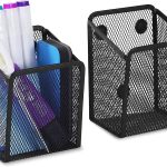 DALTACK Magnetic Pencil Holder Magnetic Shelf for the Whiteboard 3-Grid Mesh Magnetic Pen Holder for Refrigerator Magnetic Organizer Locker Accessories Organizer for Home, School and Office, Black